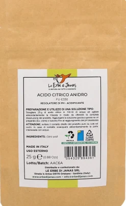 Acido Citrico Anidro, 25 g