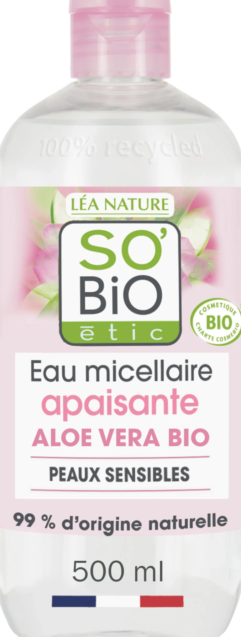 Acqua Micellare Lenitiva all'Aloe Vera e alla Rosa, 500 ml