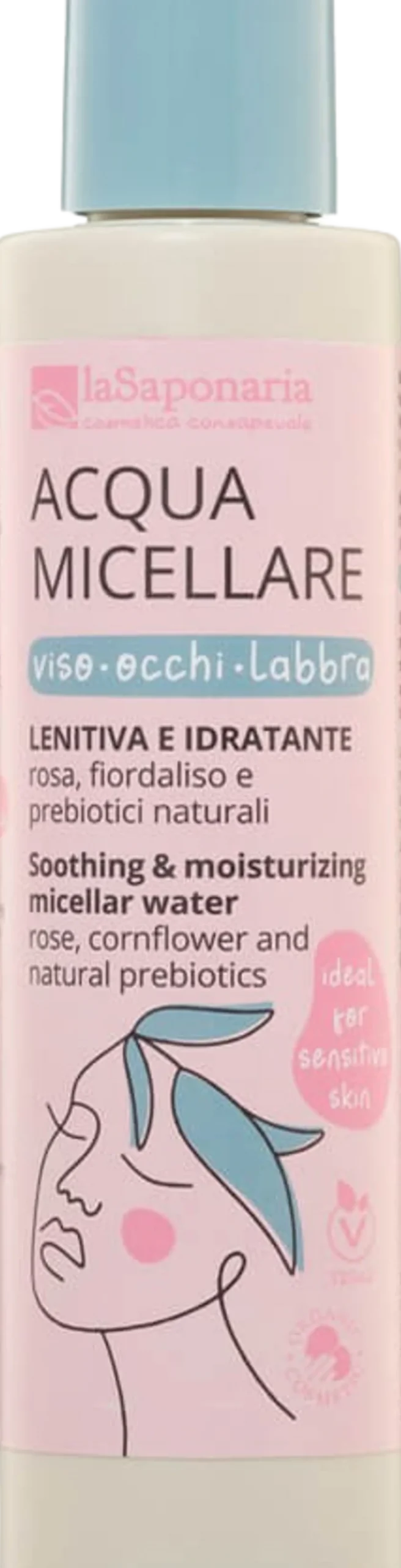 Acqua Micellare Rosa, Fiordaliso e Prebiotici, 200 ml
