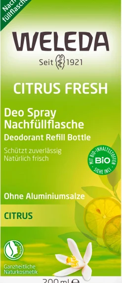 Agrumi - Ricarica Deodorante Spray 24h, 200 ml (flacone ricarica)