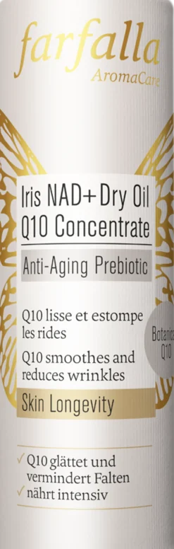Anti-Aging Prebiotic Iris NAD+ Dry Oil Q10 Concentrate, 15 ml