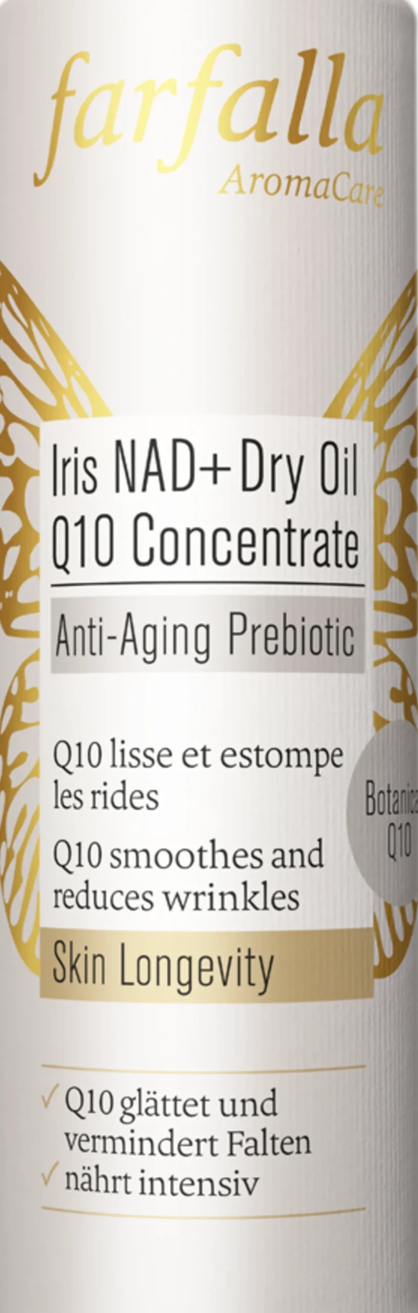 Anti-Aging Prebiotic Iris NAD+ Dry Oil Q10 Concentrate, 15 ml