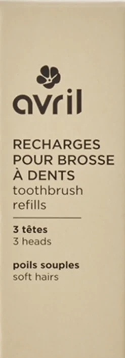 Avril Toothbrush Head Refills, Soft (3 pezzi)