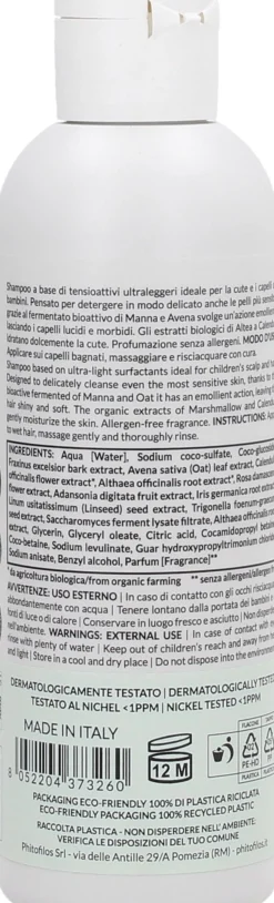Baby Shampoo con Manna e Avena, 200 ml