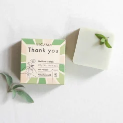 Bagnoschiuma Solido "Thank You" - Melissa e Salvia, 100 g