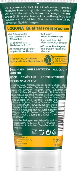 Balsamo Brillantezza Bio Olio di Argan, 200 ml