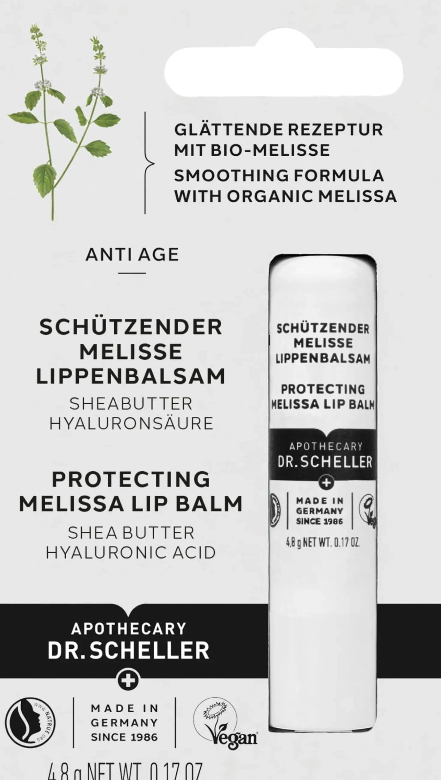 Balsamo Labbra Protettivo alla Melissa, 4,80 g