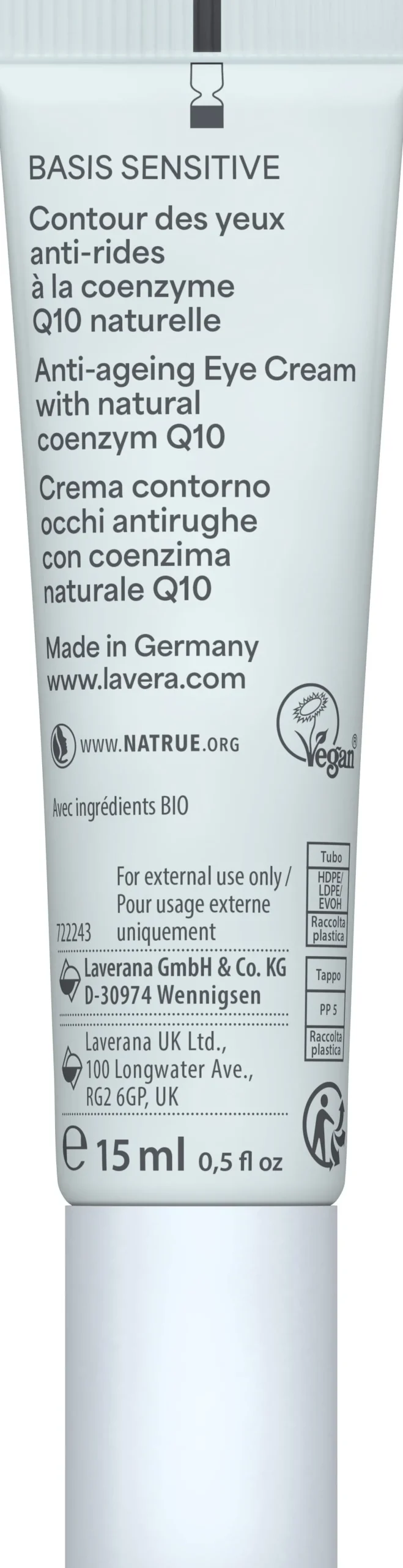 basis sensitiv - Contorno Occhi Antirughe Q10, 15 ml