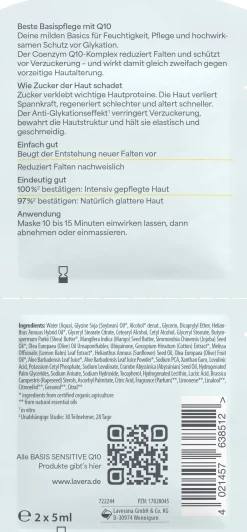 basis sensitiv - Maschera Antirughe Q10, 10 ml