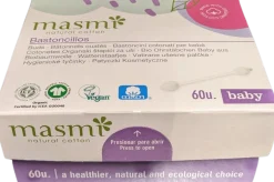 Bastoncini di Cotone Bio per Bambini, 60 pezzi