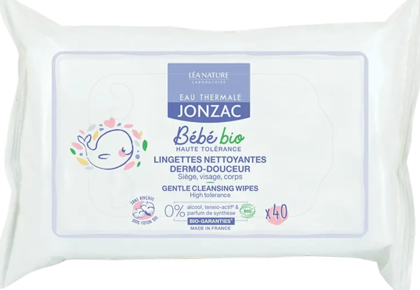 BébéBio Gentle Cleansing Wipes, 40 pezzi