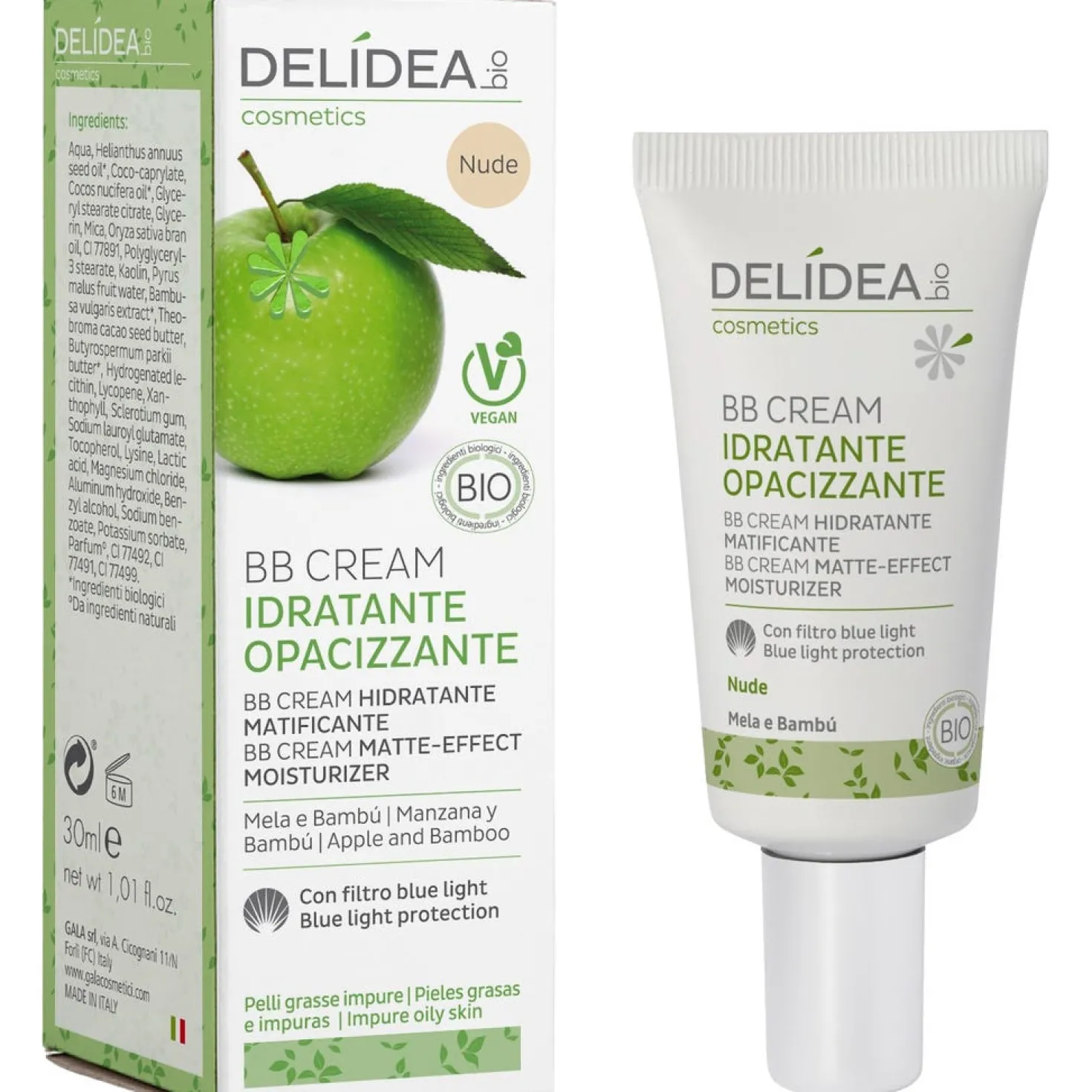BB Cream Idratante Matificante Mela & Bambù, Nude (30 ml)