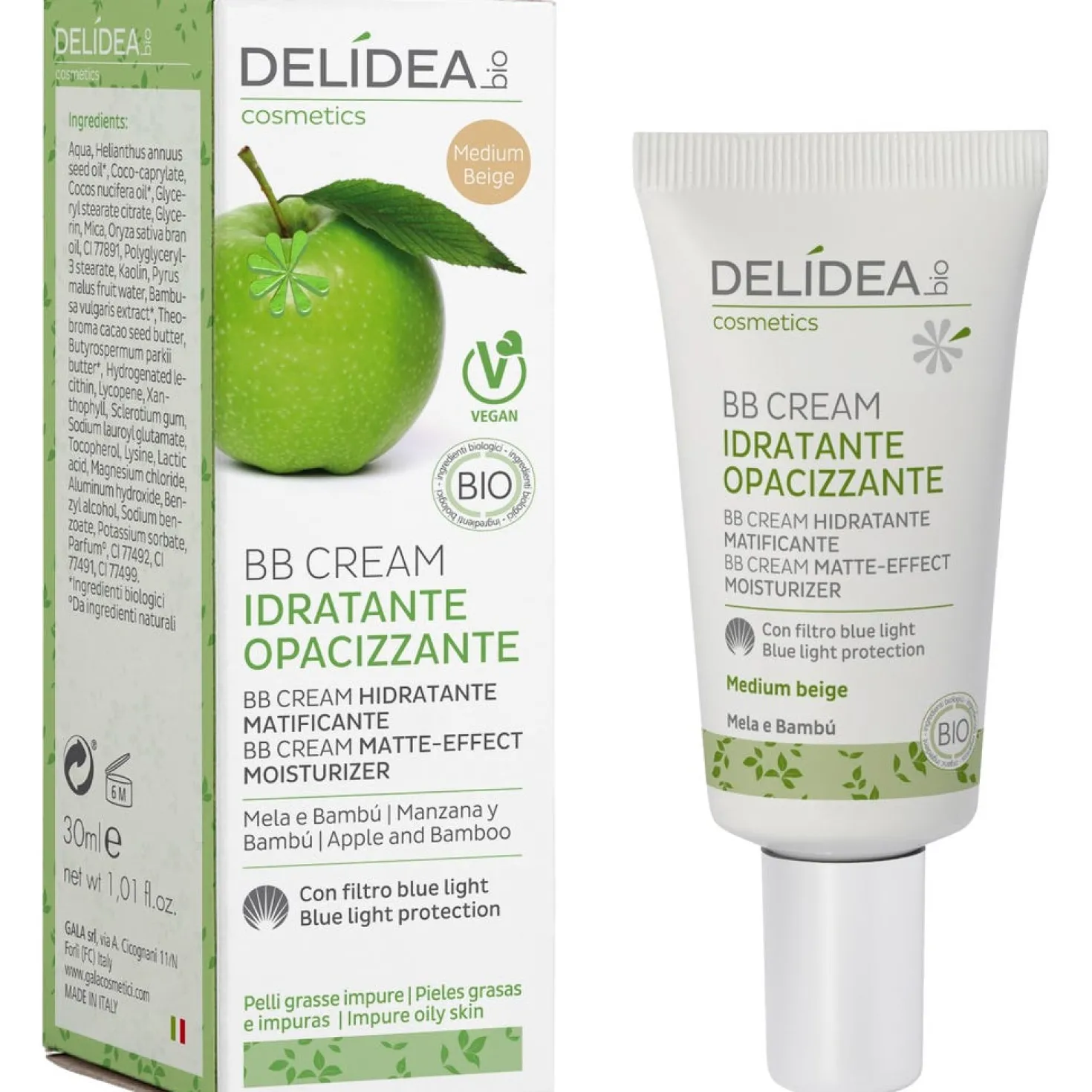 BB Cream Idratante Matificante Mela & Bambù, Nude (30 ml)