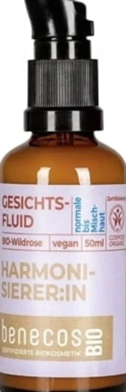 benecosBIO Fluido Viso alla Rosa Selvatica Bio, 50 ml