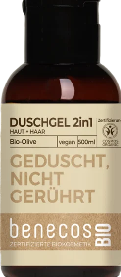 benecosBIO Gel Doccia 2in1 con Olio di Oliva Bio, 50 ml