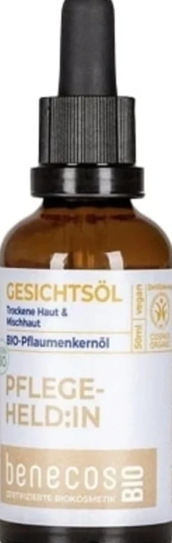 benecosBIO Olio Viso all'Olio di Semi di Prugna Bio, 50 ml