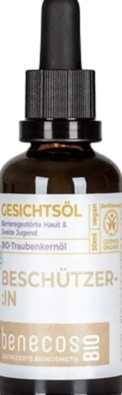 benecosBIO Olio Viso all'Olio di Semi d'Uva Bio, 50 ml