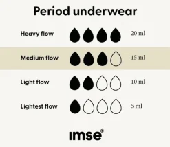 Bikini - Mutandine Mestruali Grigie - Flusso Medio, M
