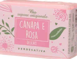 Bio Sapone Canapa e Rosa, 100 g