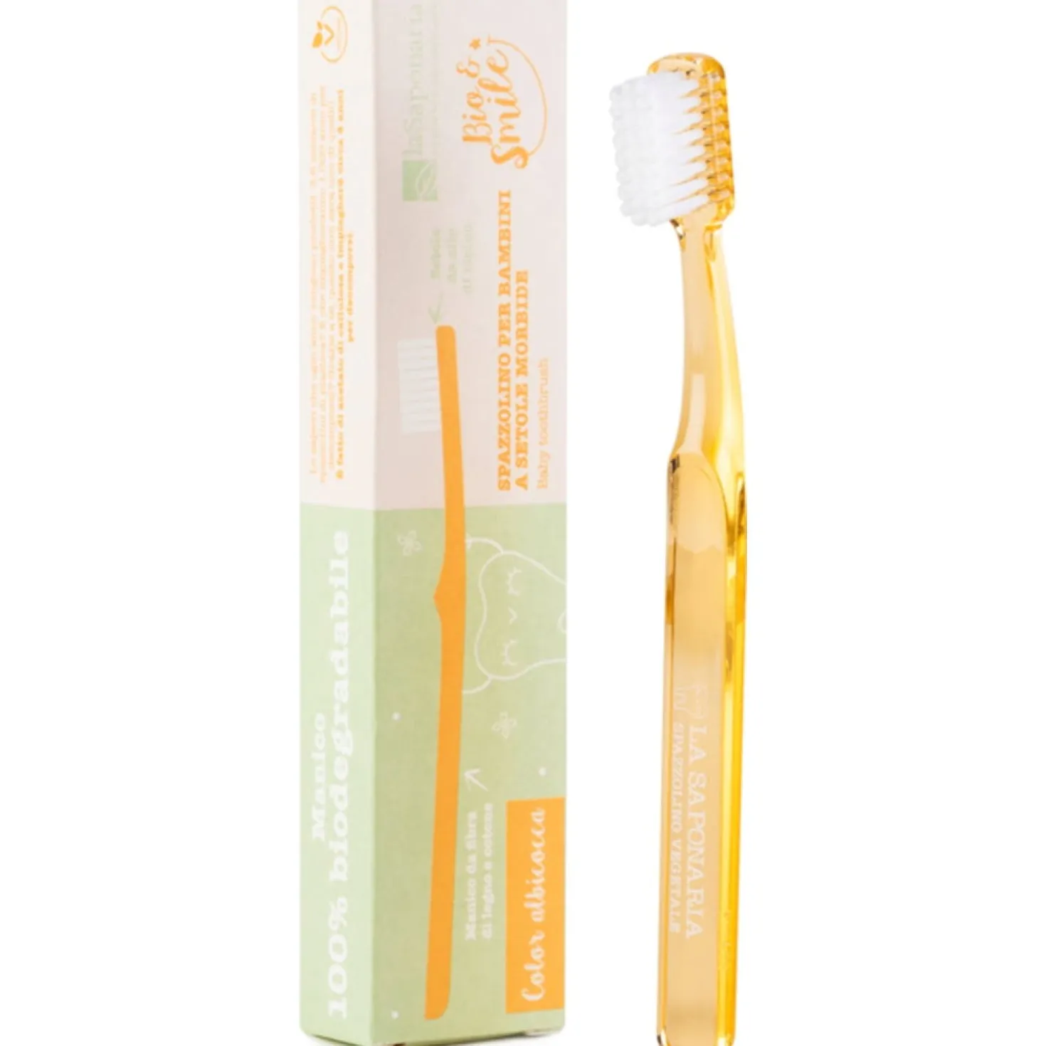 Bio&Smile - Spazzolino in Fibra Vegetale per Bambini, verde