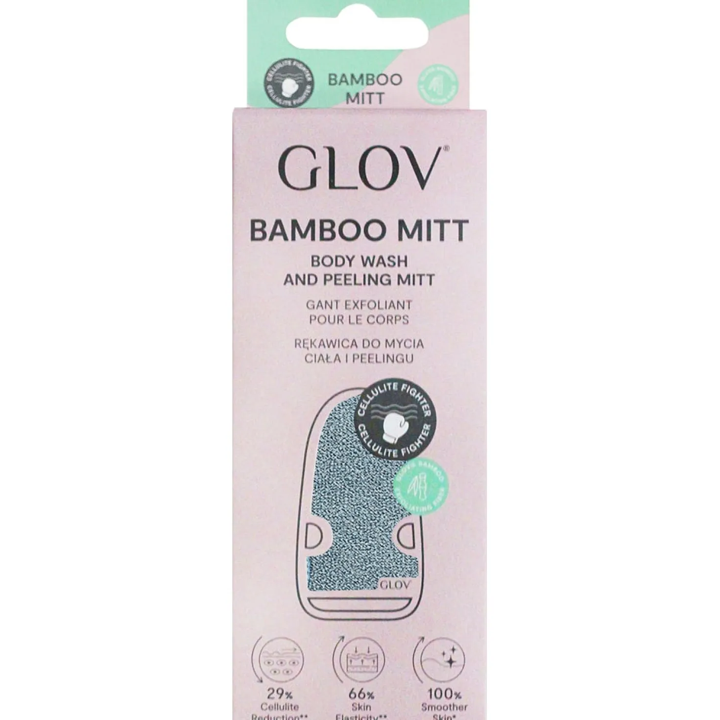 Body Wash & Peeling Mitt, Pink