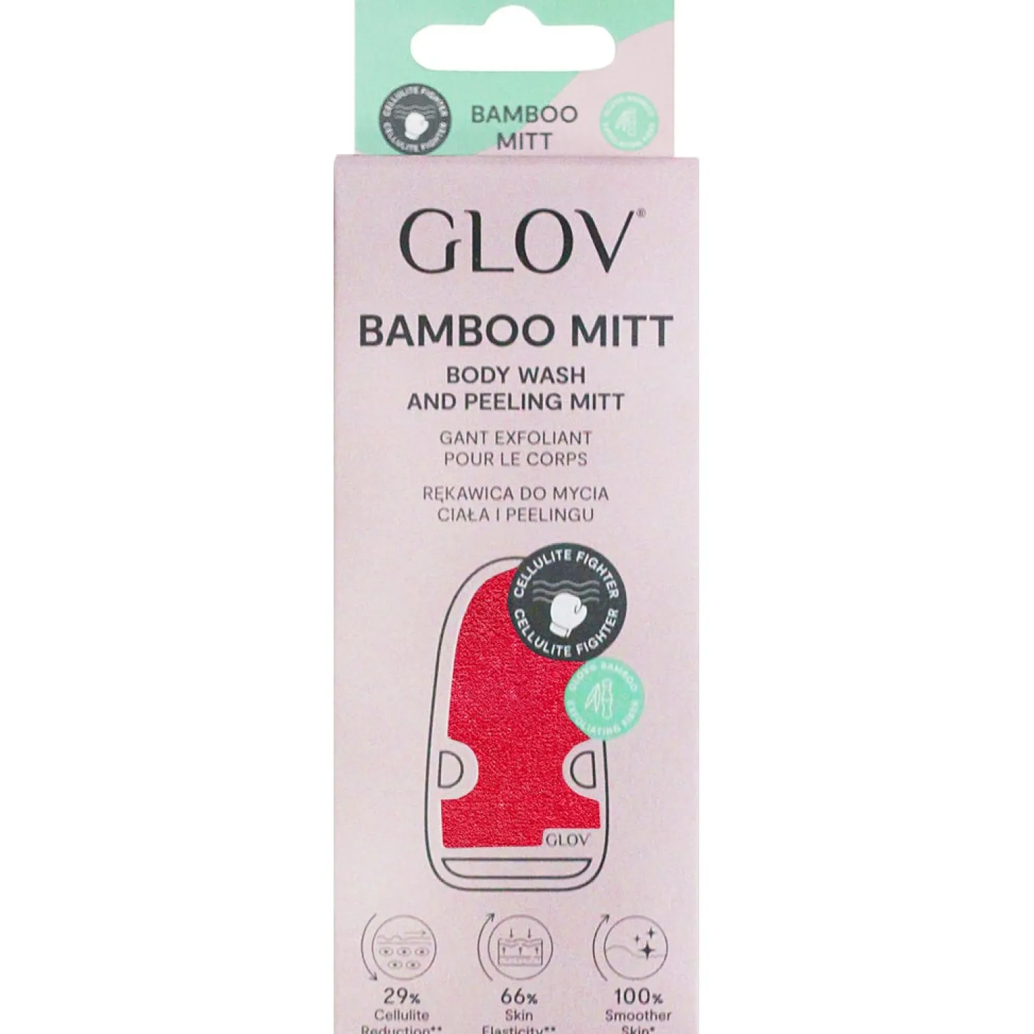 Body Wash & Peeling Mitt, Pink