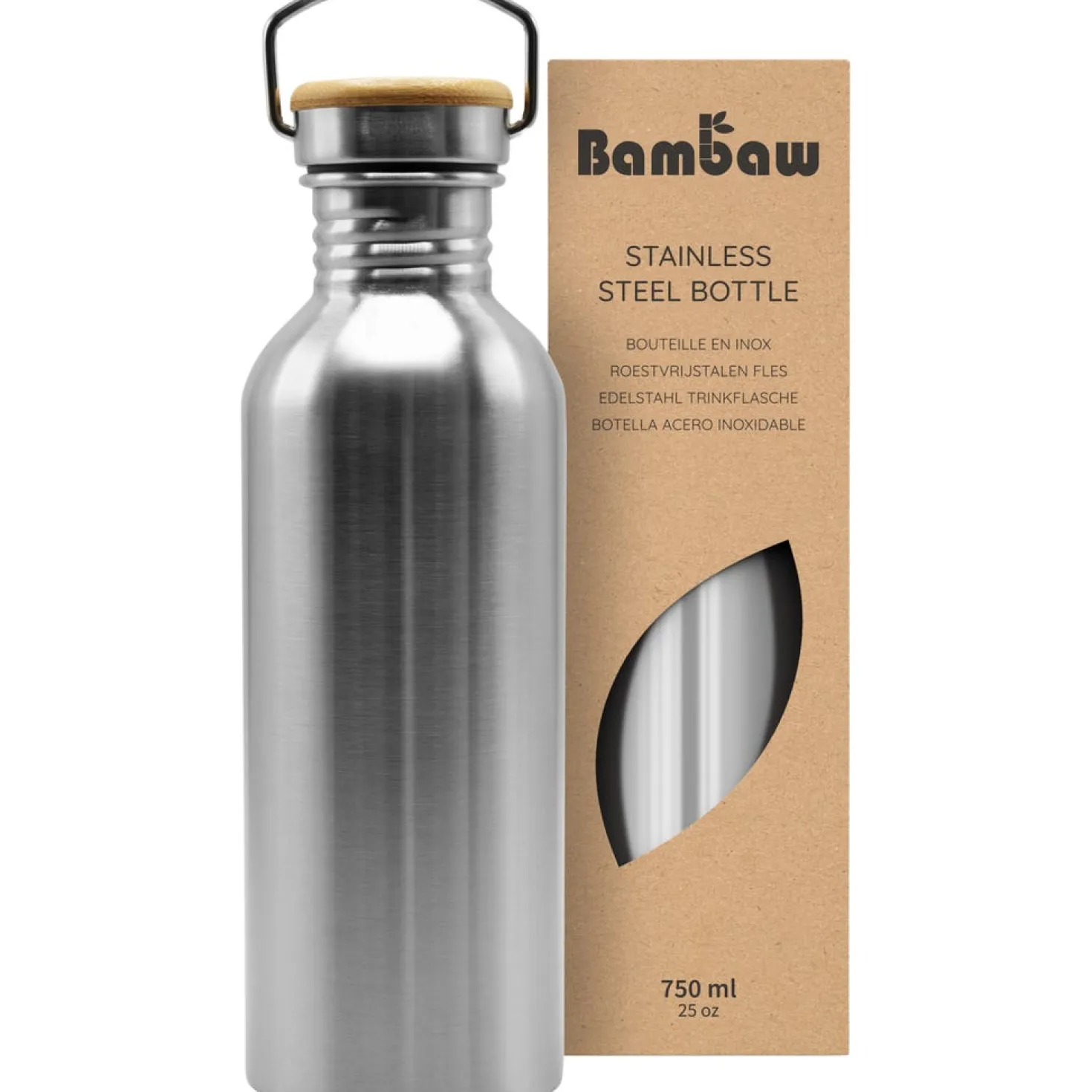Borraccia in Acciaio Inossidabile, 750 ml, Natural Steel
