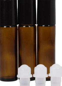 Botticino Vuoto in Vetro con Roll on da 10ml, vetro marrone