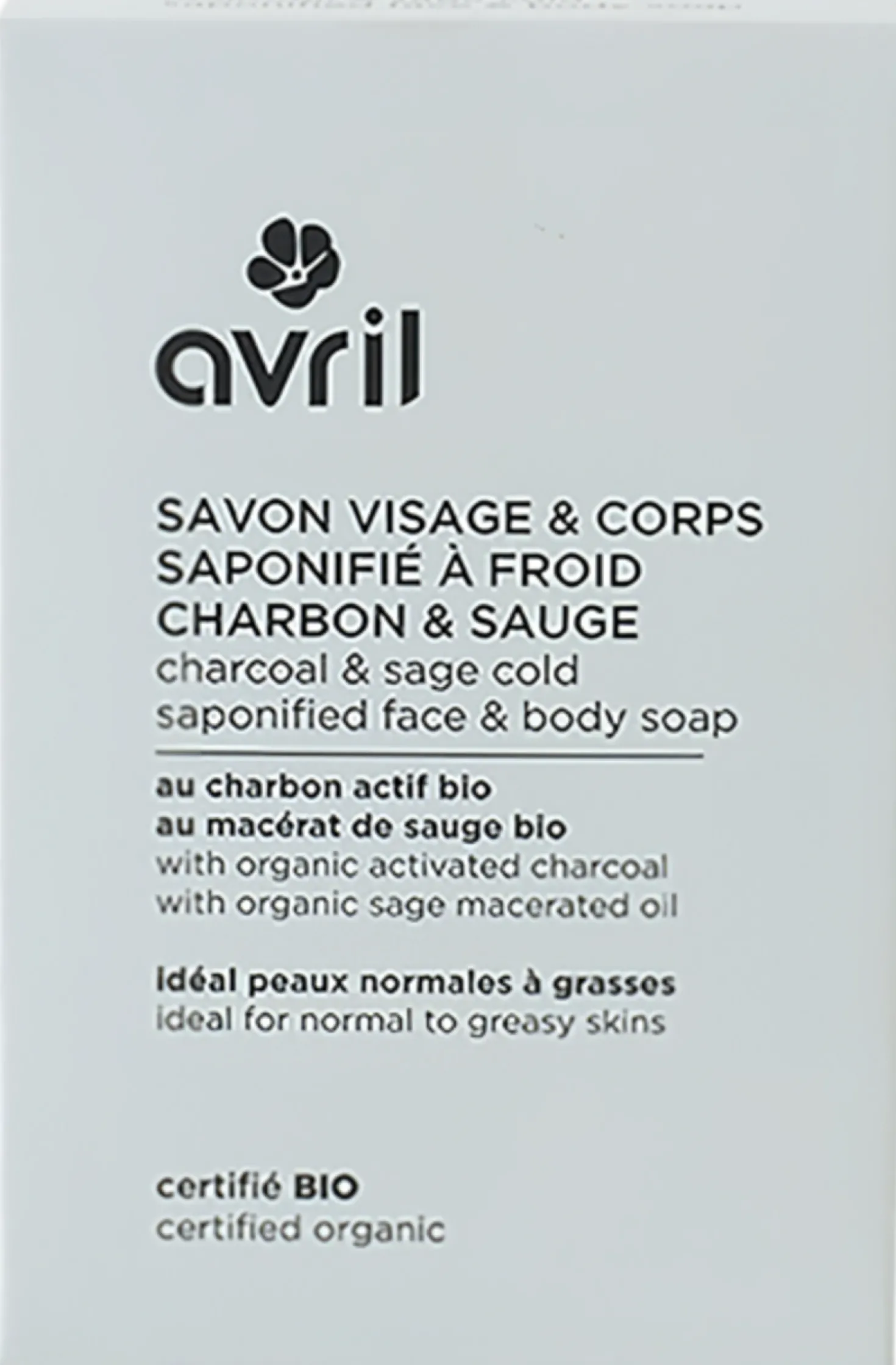 Cold Saponified Face & Body Soap Charcoal & Sage, Charcoal & Sage (100 g)