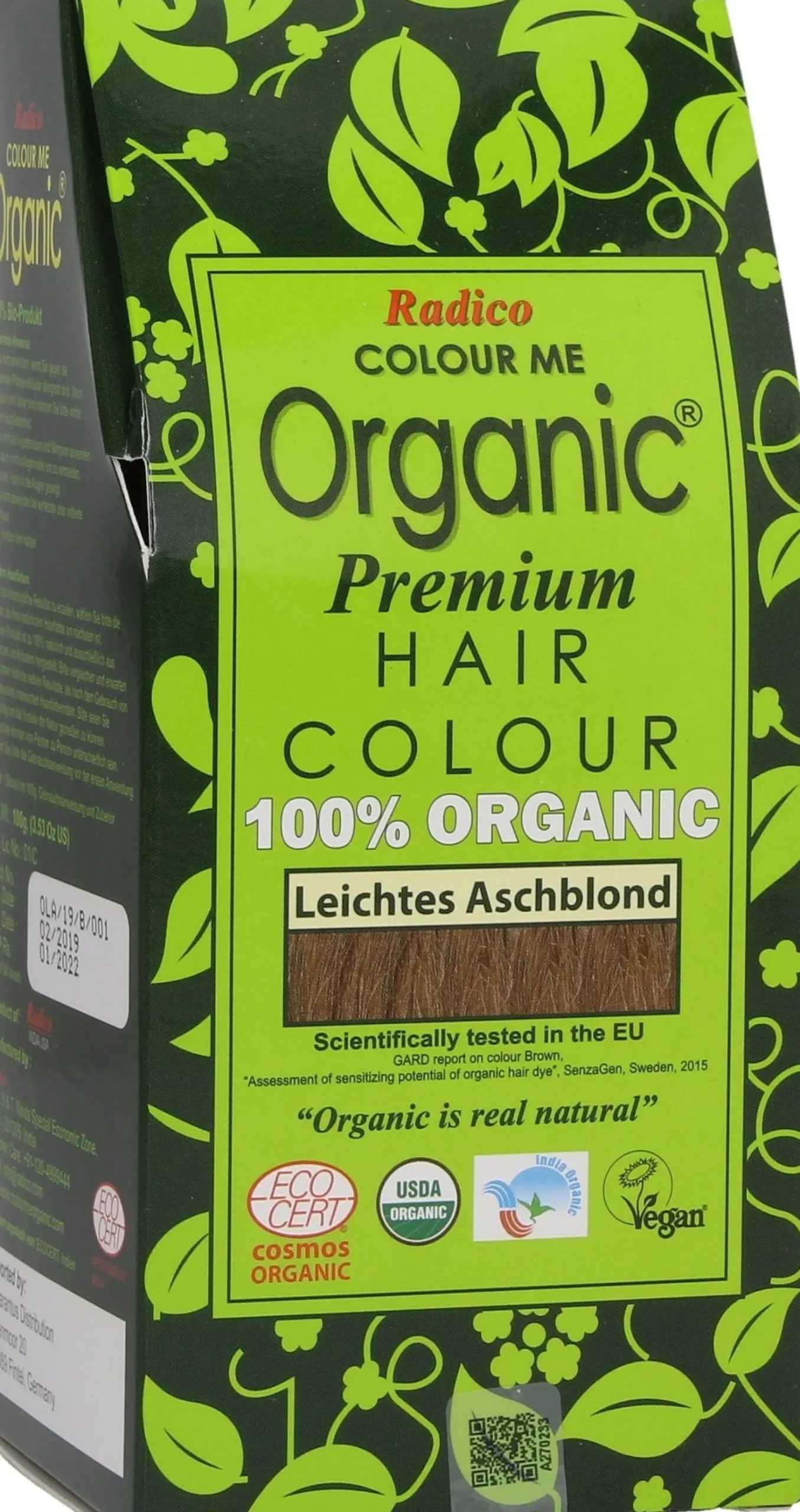 Colorante Vegetale per Capelli Light Ash Blonde, 100 g