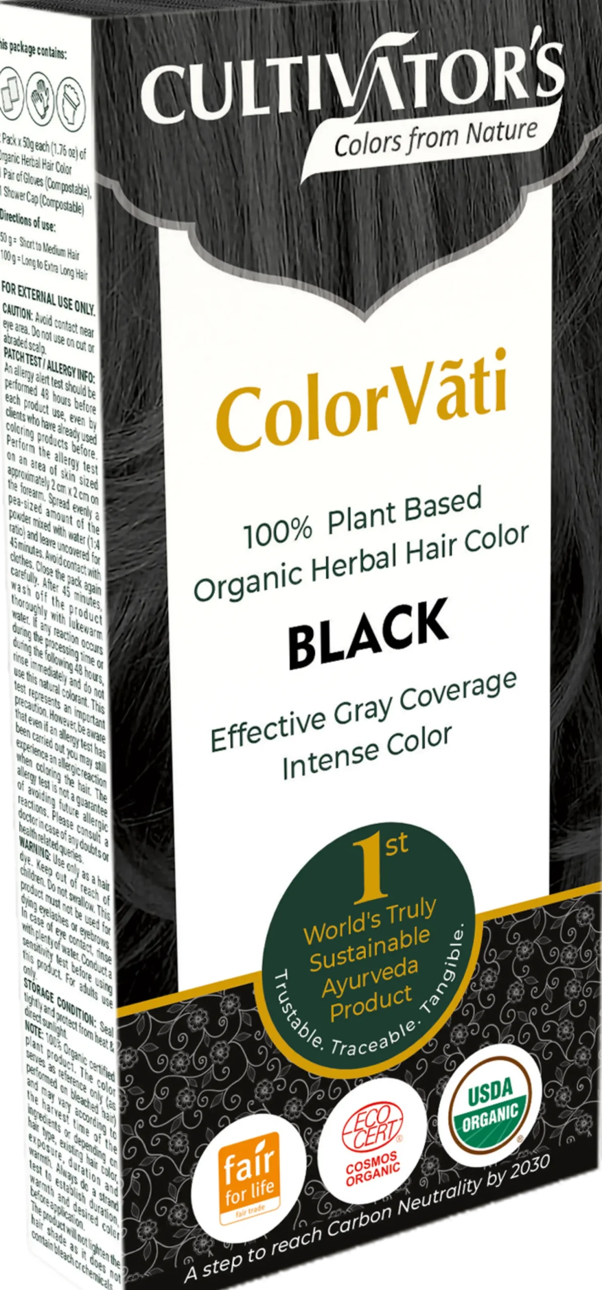 ColorVãti Organic Herbal Hair Color - 17 Black, 100 g