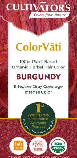 ColorVãti Organic Herbal Hair Color - 12 Burgundy, 100 g