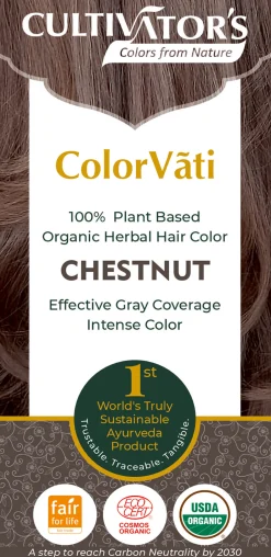 ColorVãti Organic Herbal Hair Color - 15 Chestnut, 100 g