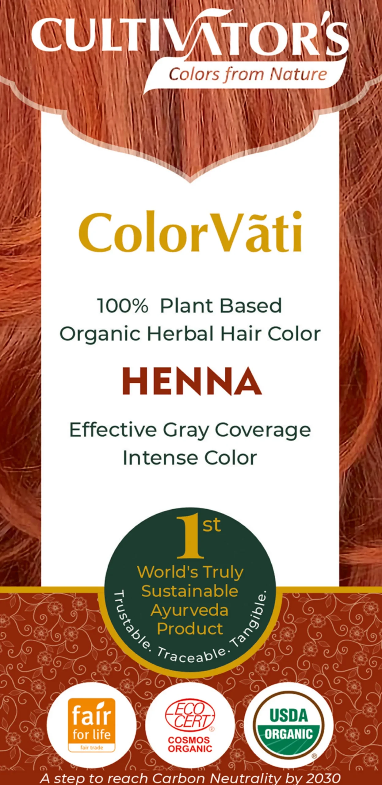 ColorVãti Organic Herbal Hair Color - Henna, 100 g