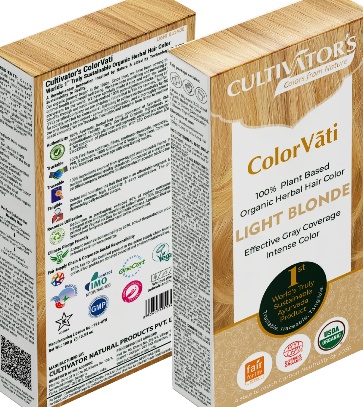 ColorVãti Organic Herbal Hair Color - 02 Light Blonde, 100 g