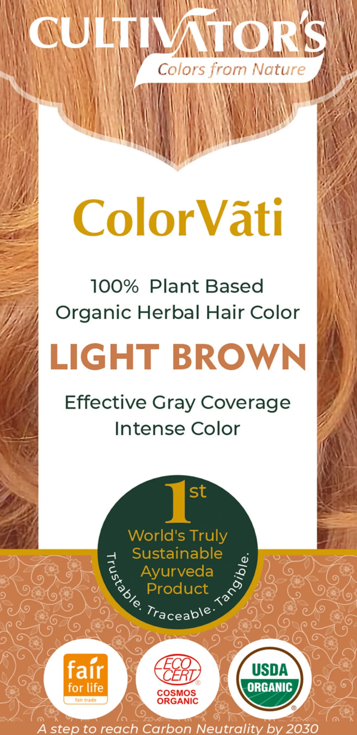 ColorVãti Organic Herbal Hair Color - 06 Light Brown, 100 g