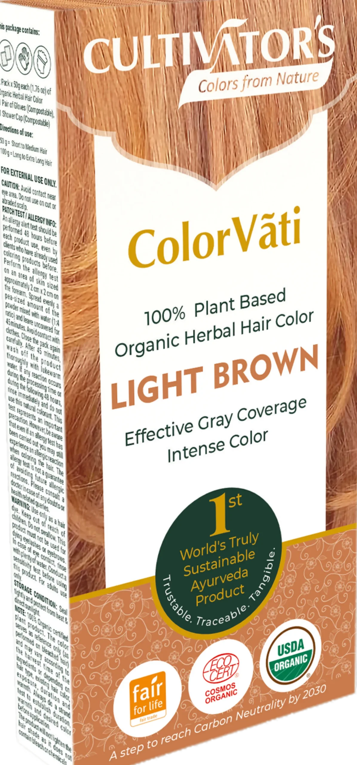 ColorVãti Organic Herbal Hair Color - 06 Light Brown, 100 g