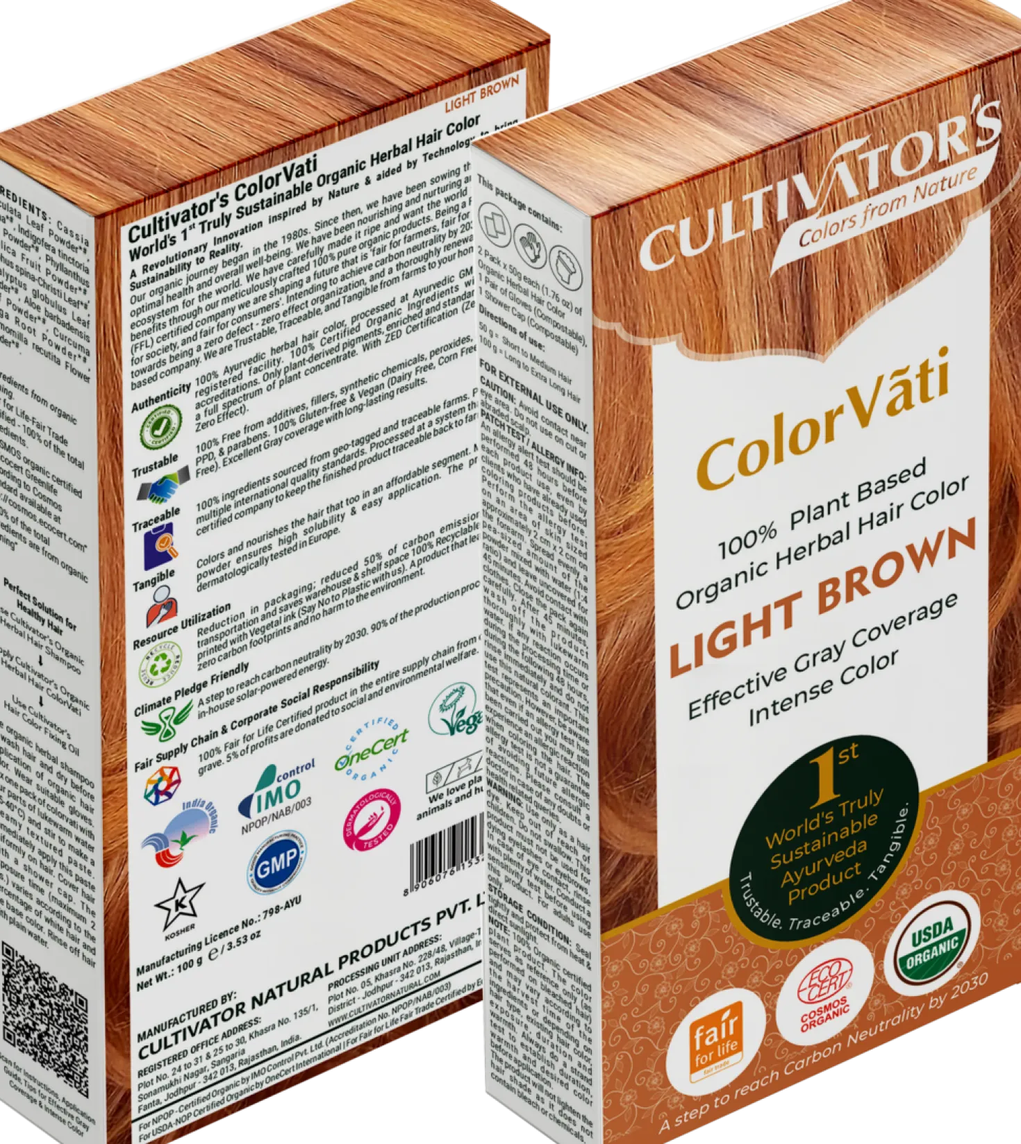 ColorVãti Organic Herbal Hair Color - 06 Light Brown, 100 g