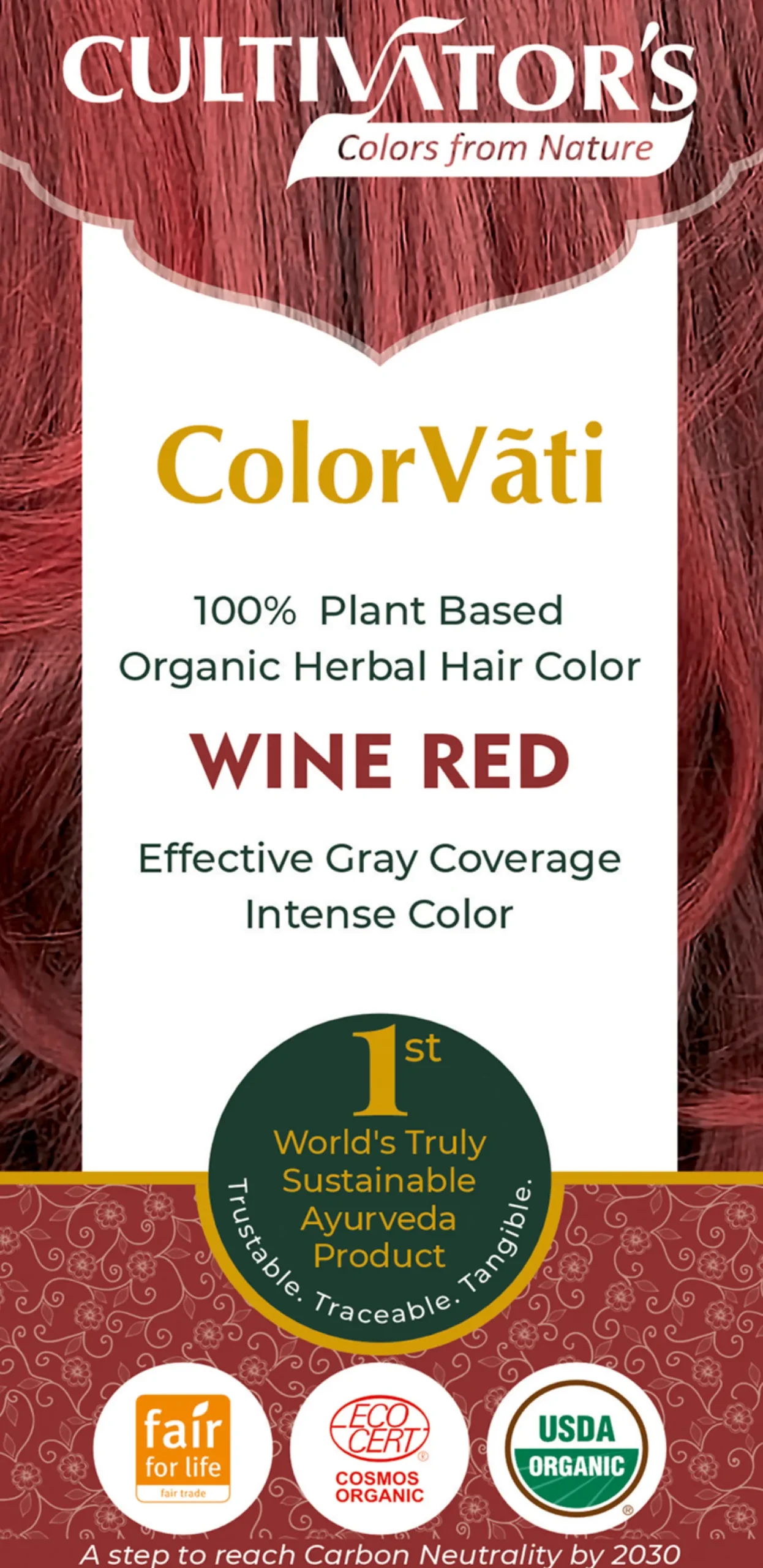ColorVãti Organic Herbal Hair Color - 11 Wine Red, 100 g