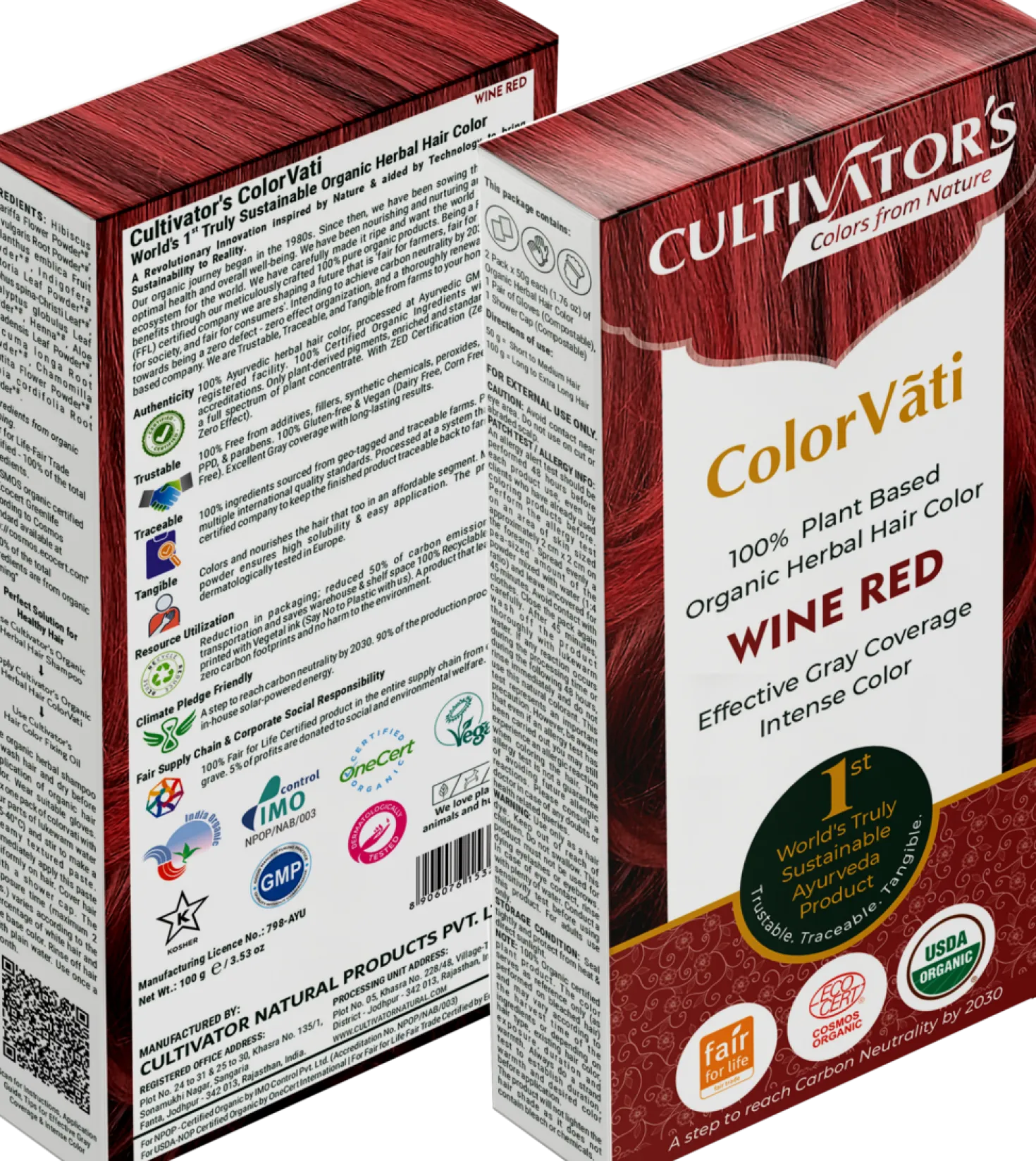 ColorVãti Organic Herbal Hair Color - 11 Wine Red, 100 g