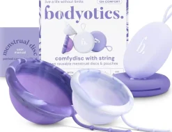 Comfydisc - Dischi Mestruali con Cordino di Rimozione, Viola (2 pezzi)