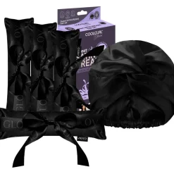 COOLCURL Sweet Dreams Satin Set, Black