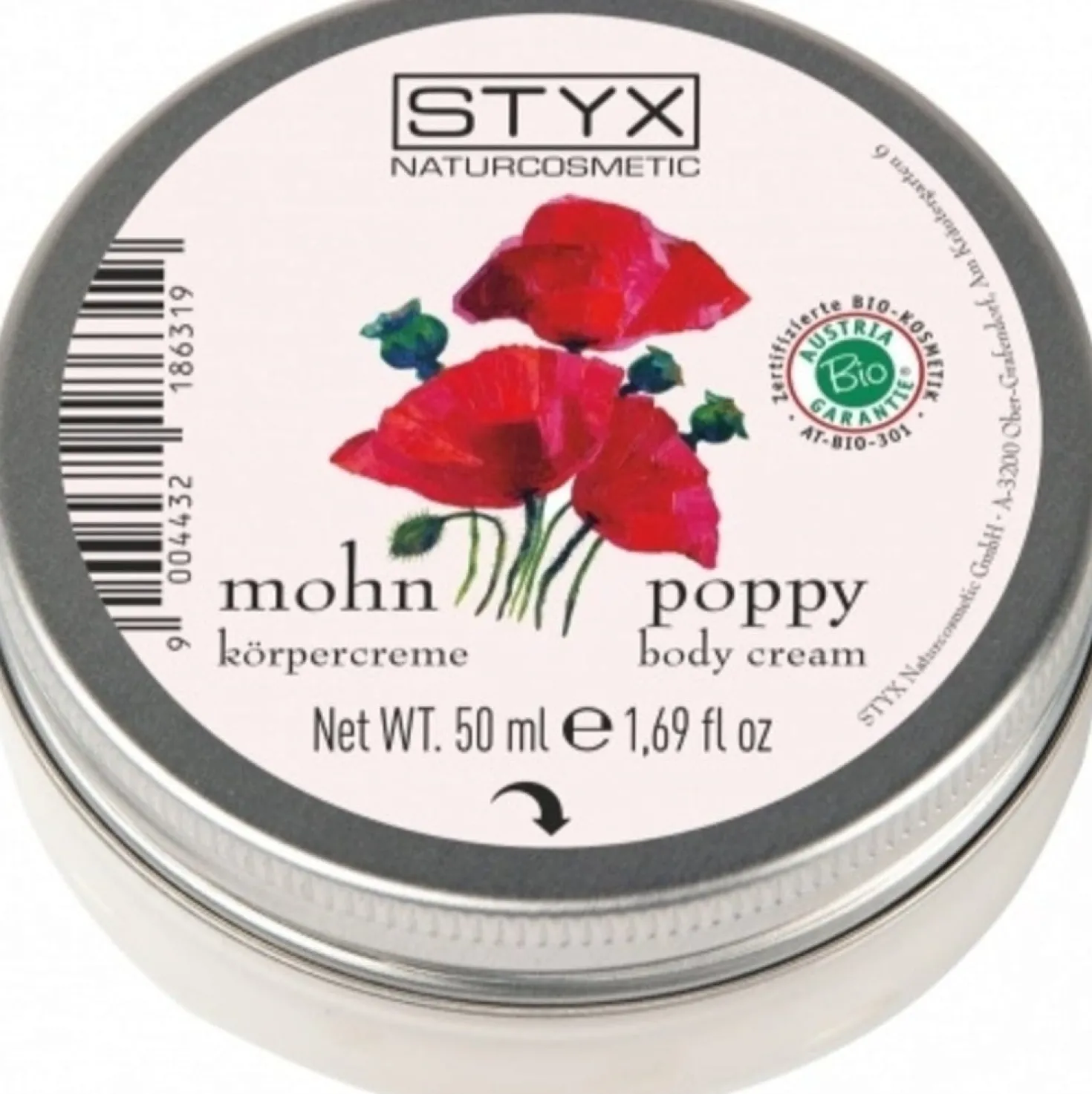 Crema Corpo ai Semi di Papavero Bio, 50 ml