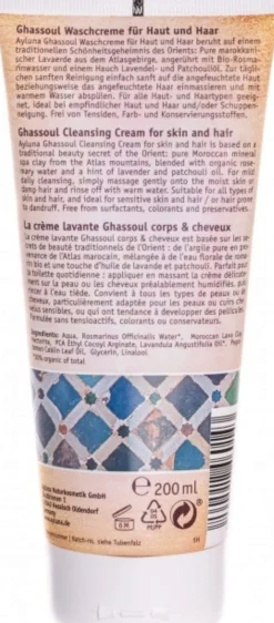 Crema Detergente Ghassoul, 200 ml