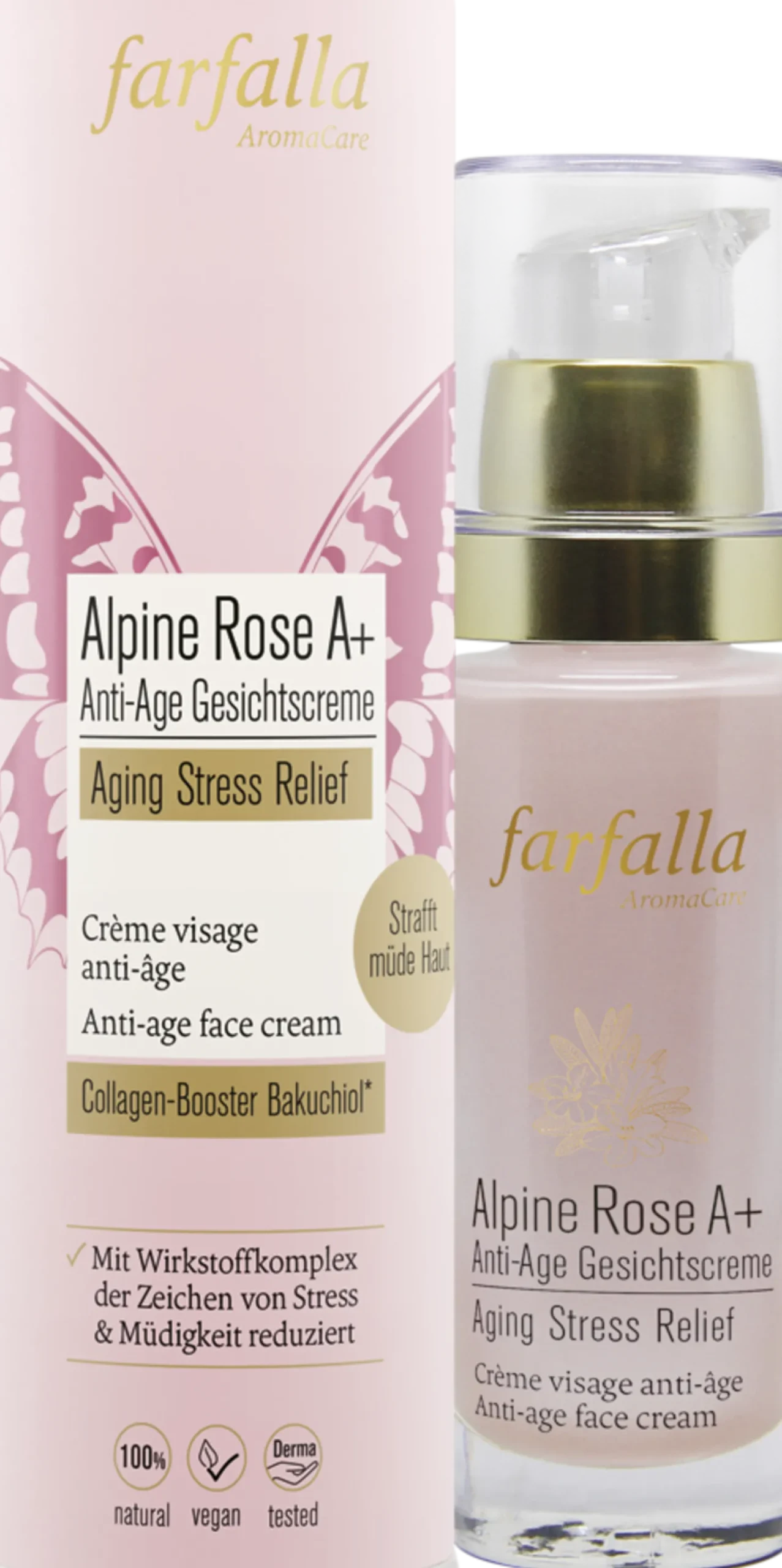 Crema Viso Antiage Rosa Alpina e Vitamina A+, 30 ml