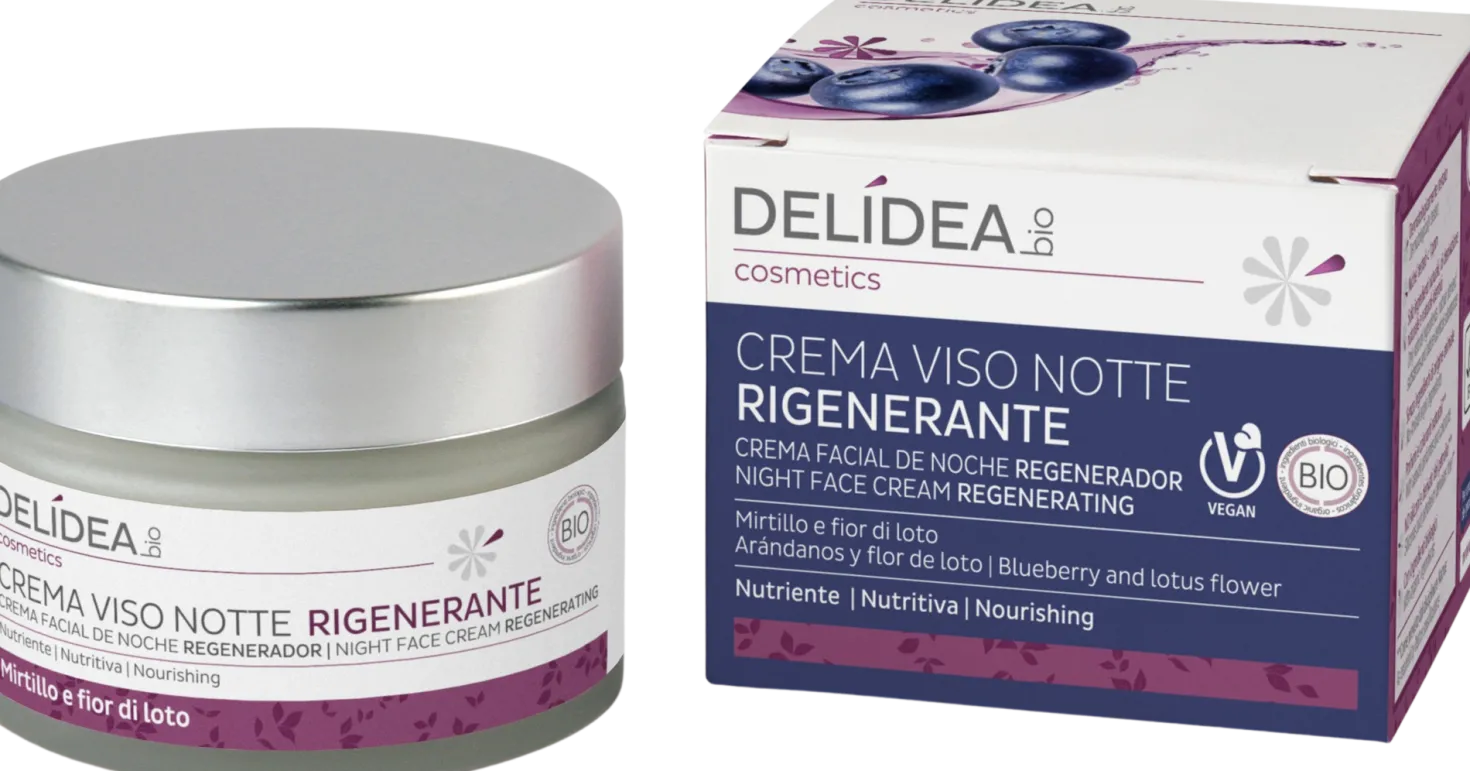 Crema Viso Notte Rigenerante Mirtillo & Fiore di Loto, 50 ml