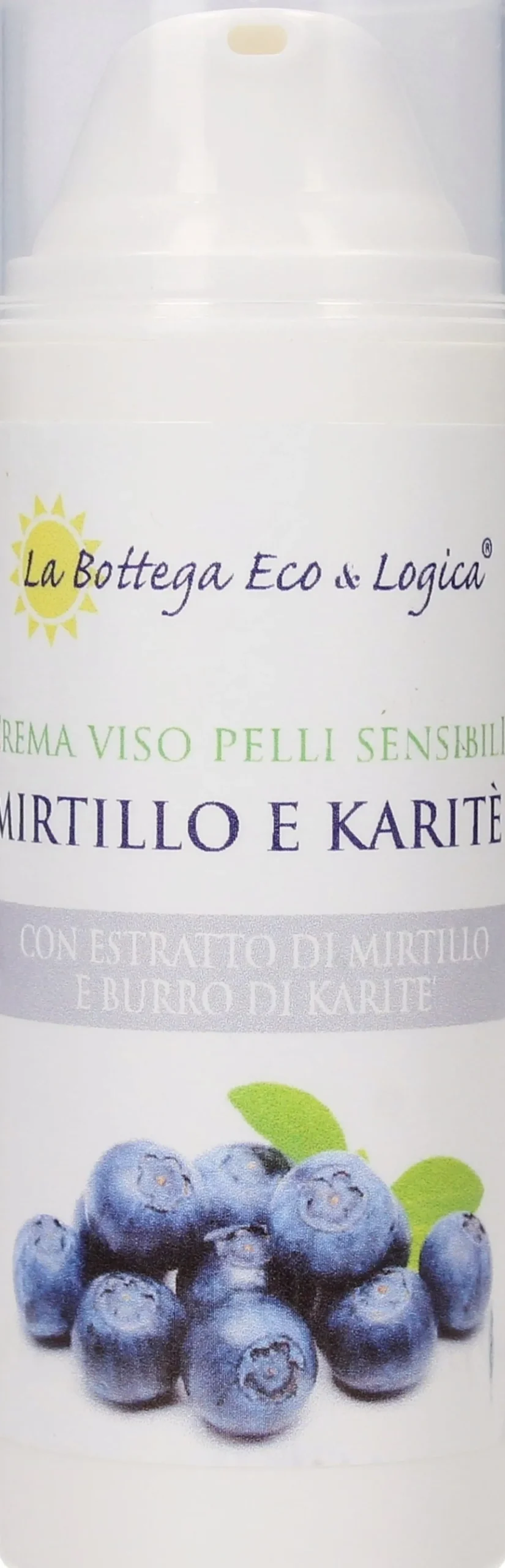 Crema Viso Pelli Sensibili Arrossate Mirtillo e Karité, 50 ml