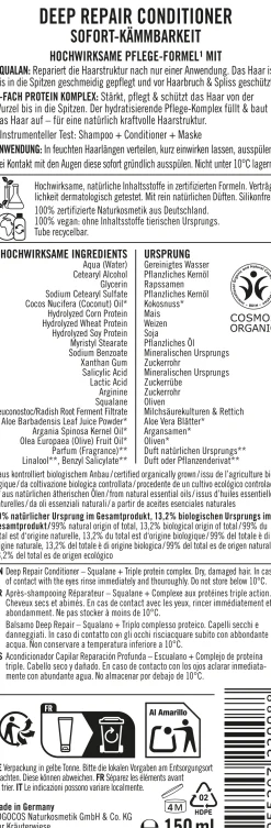 Deep Repair Balsamo Riparativo per Capelli , 150 ml