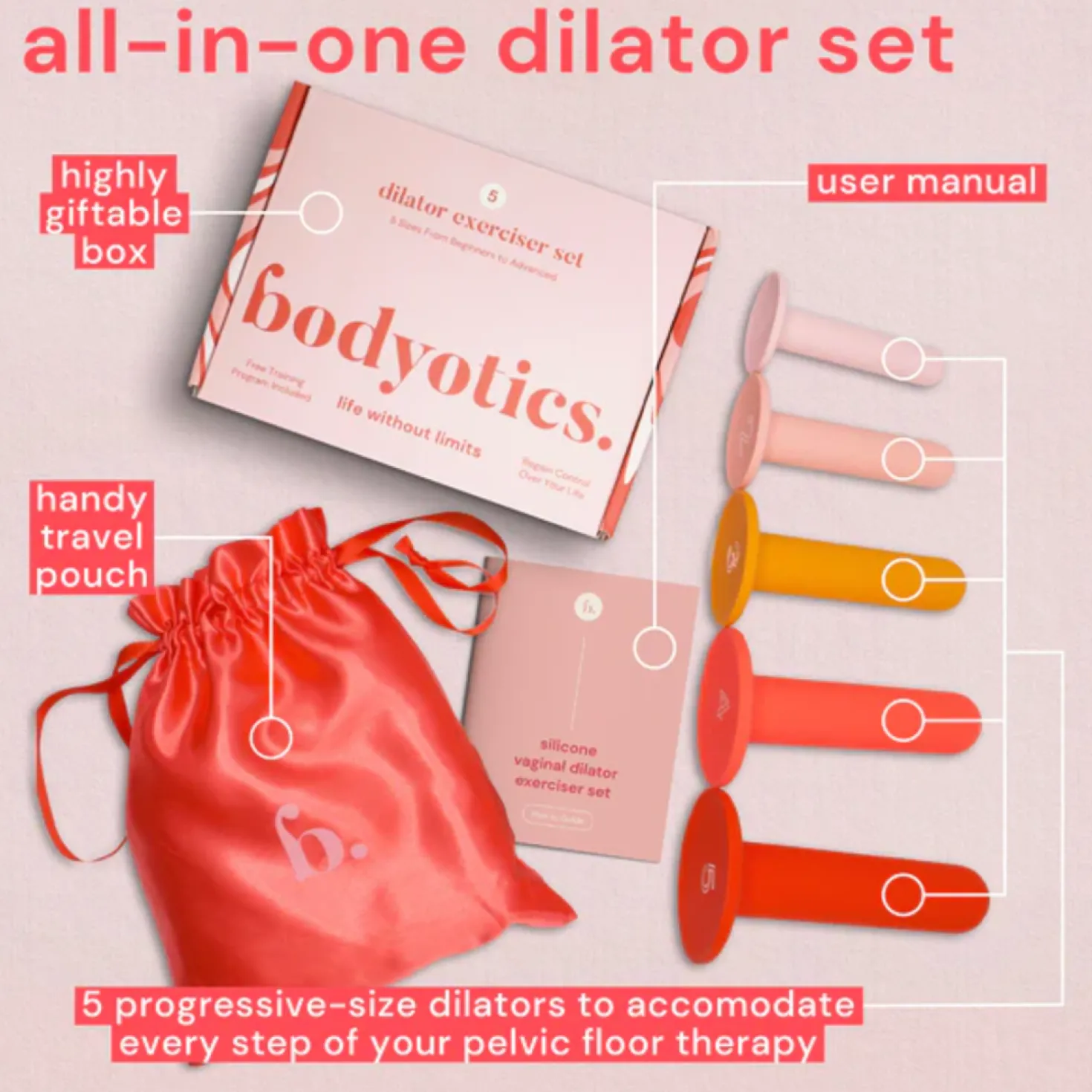 Deluxe Soft - Dilatatori per il Pavimento Pelvico, 5 pezzi