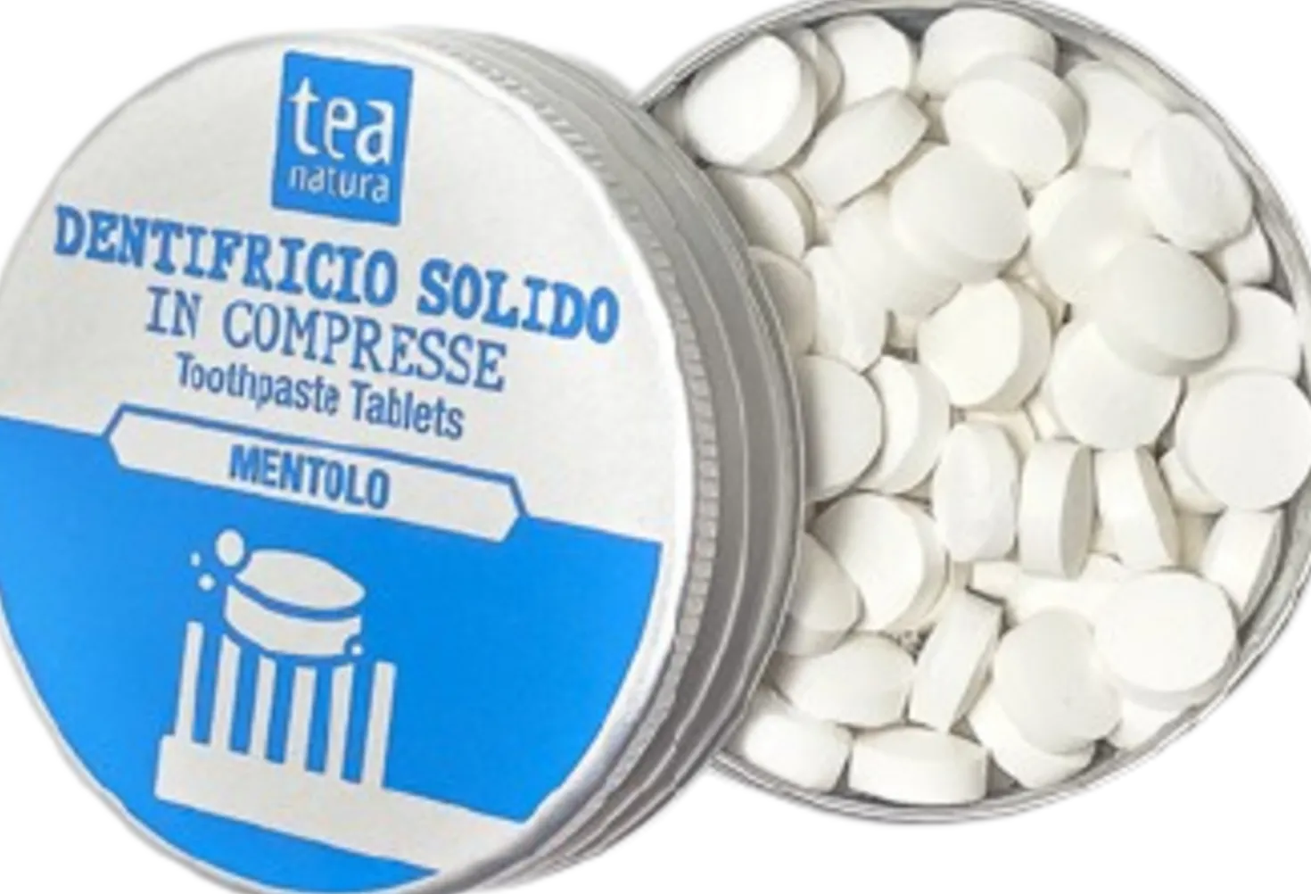 Dentifricio Solido in Compresse al Mentolo, 120 pezzi